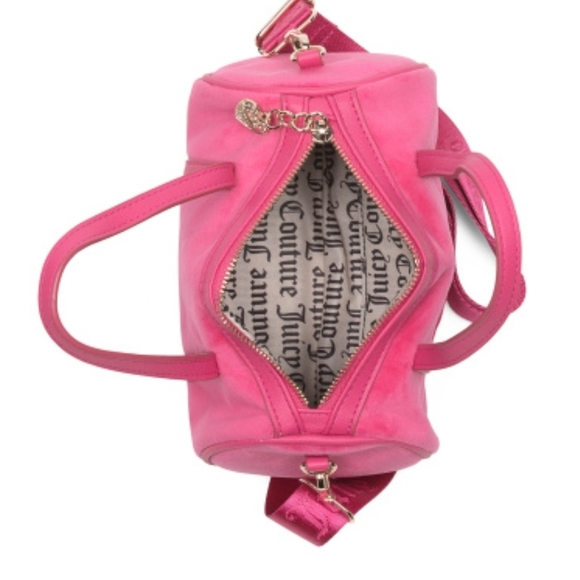 🔹️ Juicy Couture 🔹️Vibrant Pink Queen Of Everything Barrel Crossbody Bag ✨️💓 - Picture 3 of 4